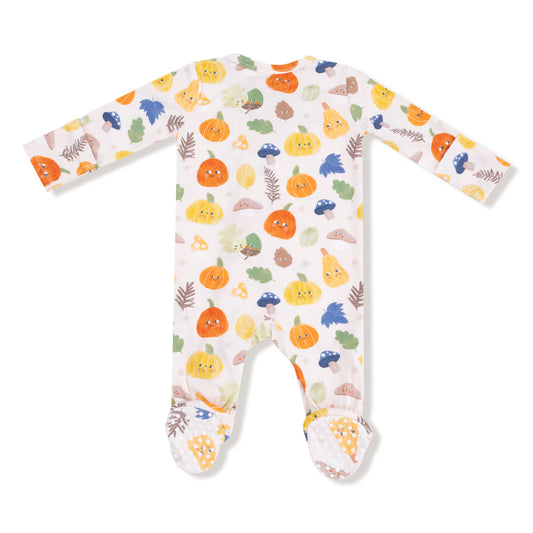 2 Way Zipper Footie - Autumn Pumpkins