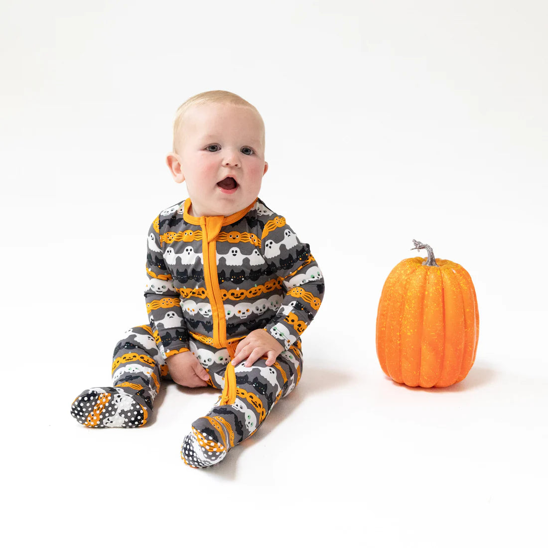 2 Way Zipper Footie - Halloween Paper Garland - Glow in the Dark