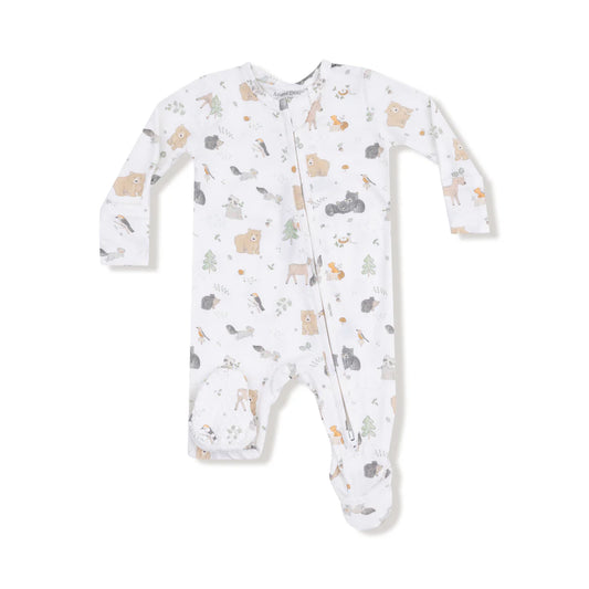 2 Way Zipper Footie - Woodland Babies