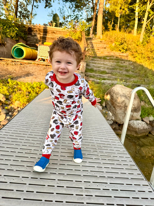 Future Draft Picks Long Pajamas - Red Black