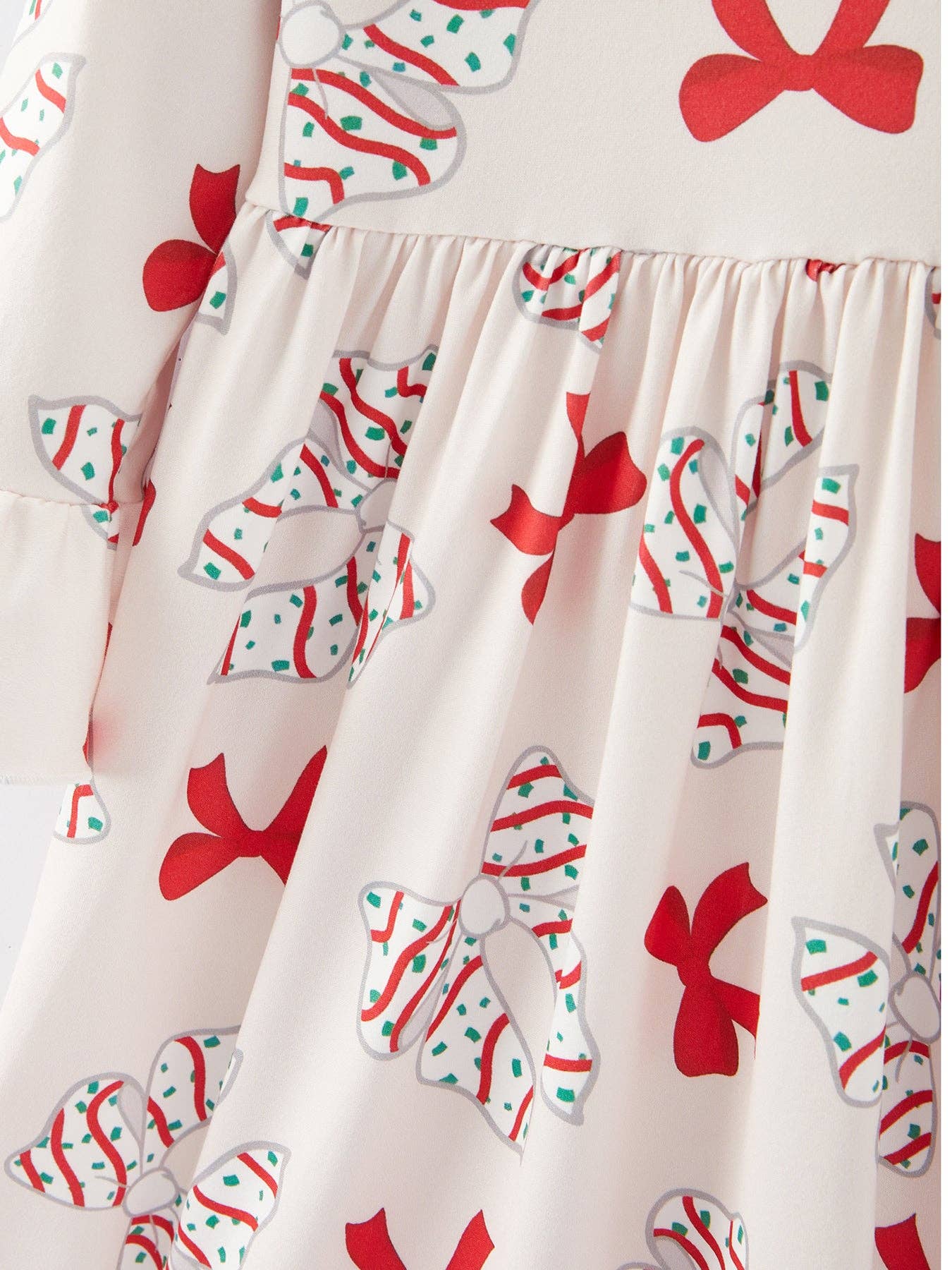 Christmas Bows Print Girls Dress