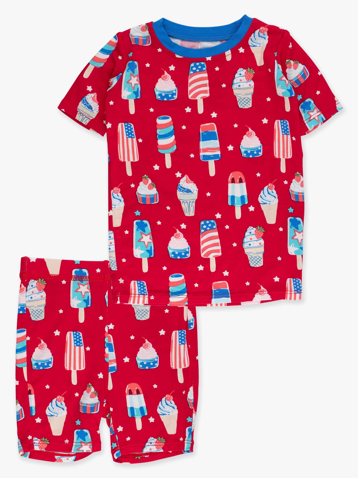 SoftSnooze™ Kids Bamboo Viscose Stars & Scoops Ice Cream Short Sleeve Pajama Set