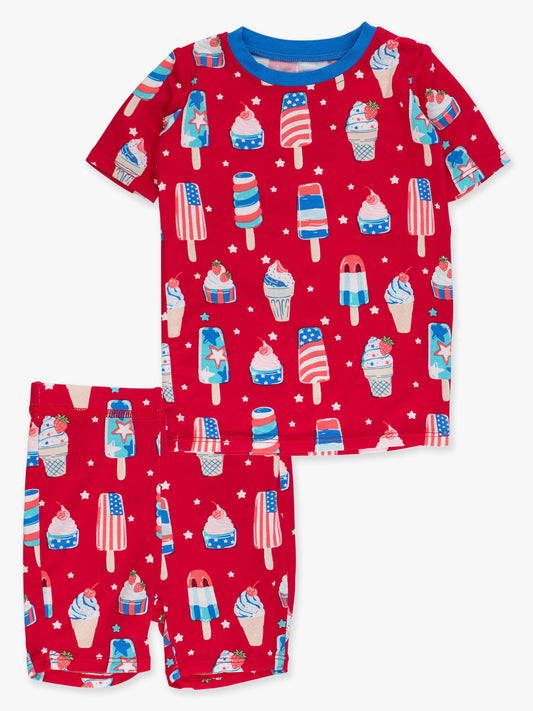 SoftSnooze™ Kids Bamboo Viscose Stars & Scoops Ice Cream Short Sleeve Pajama Set