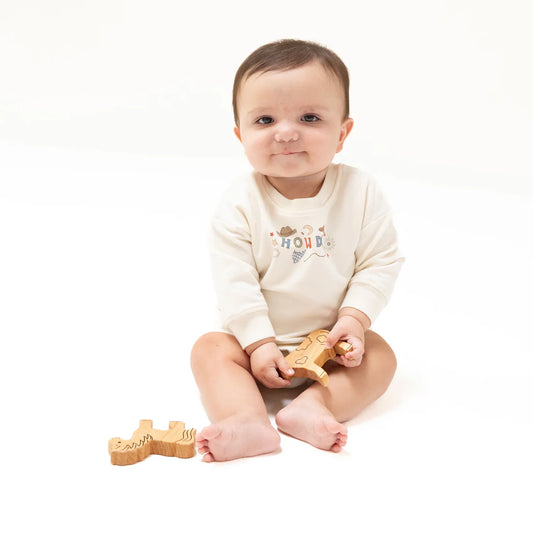 Sweatshirt Bubble with Howdy Silk Screen - Cowboy Dogs