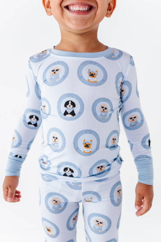 Porthole Pups Kids Pajamas - Blue