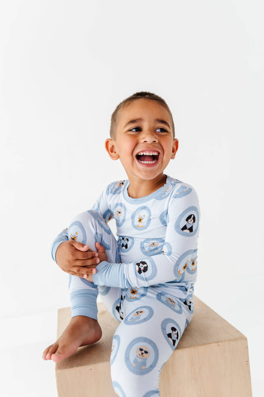 Porthole Pups Kids Pajamas - Blue