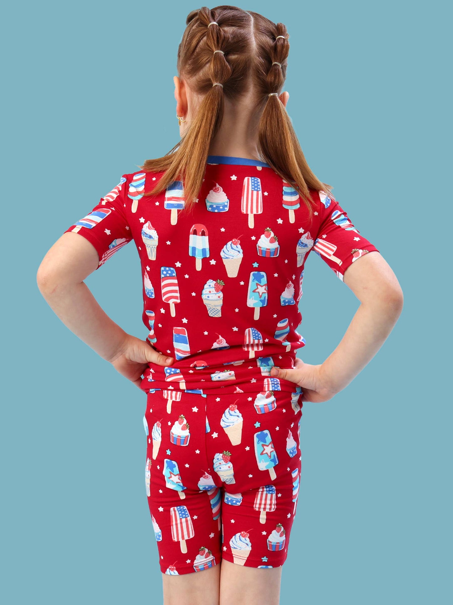 SoftSnooze™ Kids Bamboo Viscose Stars & Scoops Ice Cream Short Sleeve Pajama Set