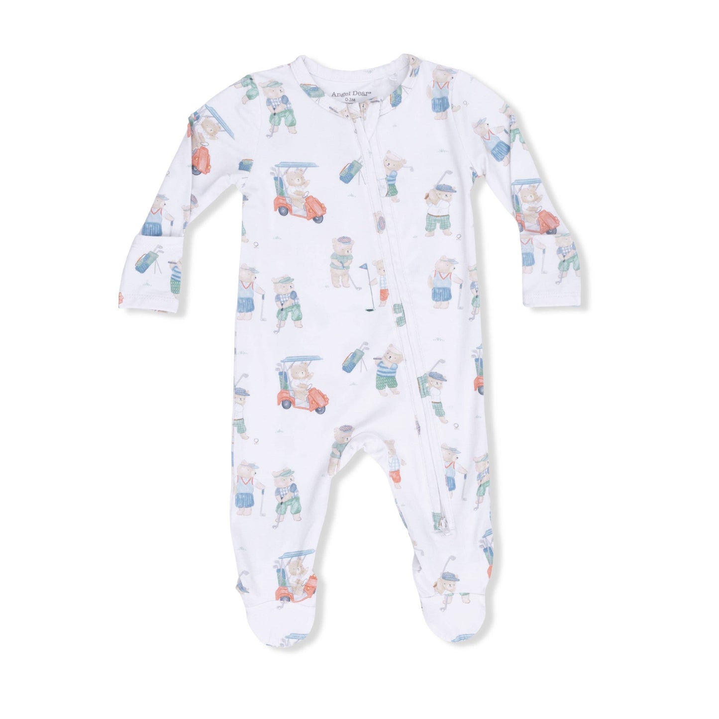 Golfing Teddy Bears - 2 Way Zipper Footie