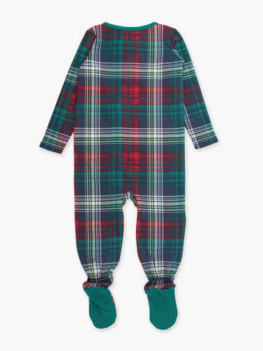 SoftSnooze™ Baby Cotton Modal Christopher Plaid Footed One Piece Pajama