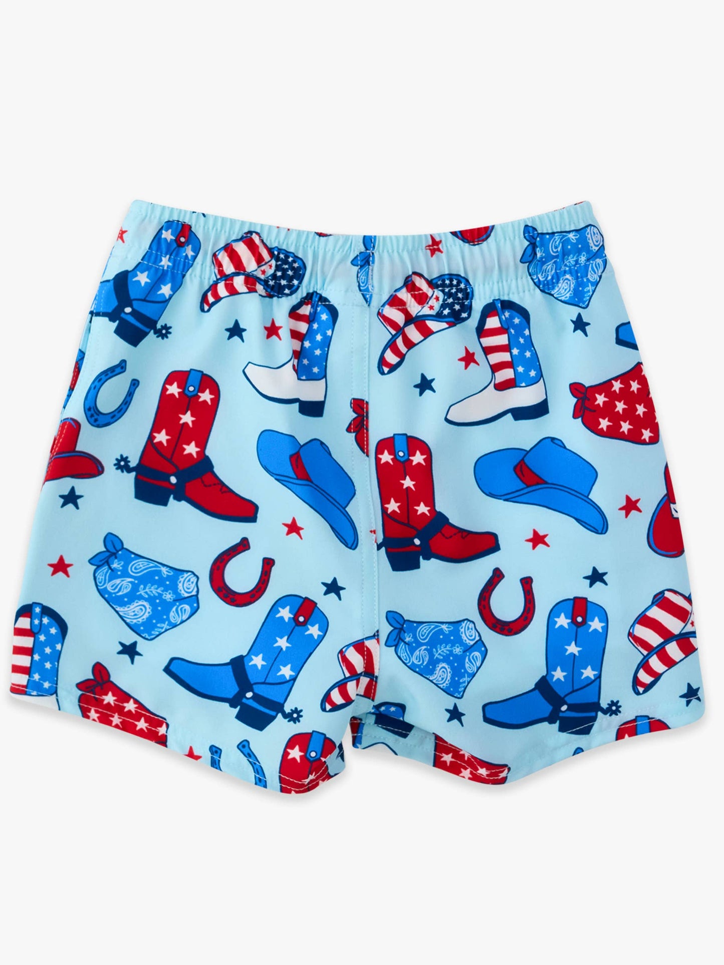 Boys Blue Stars & Spurs Performance Hybrid Swim Trunks