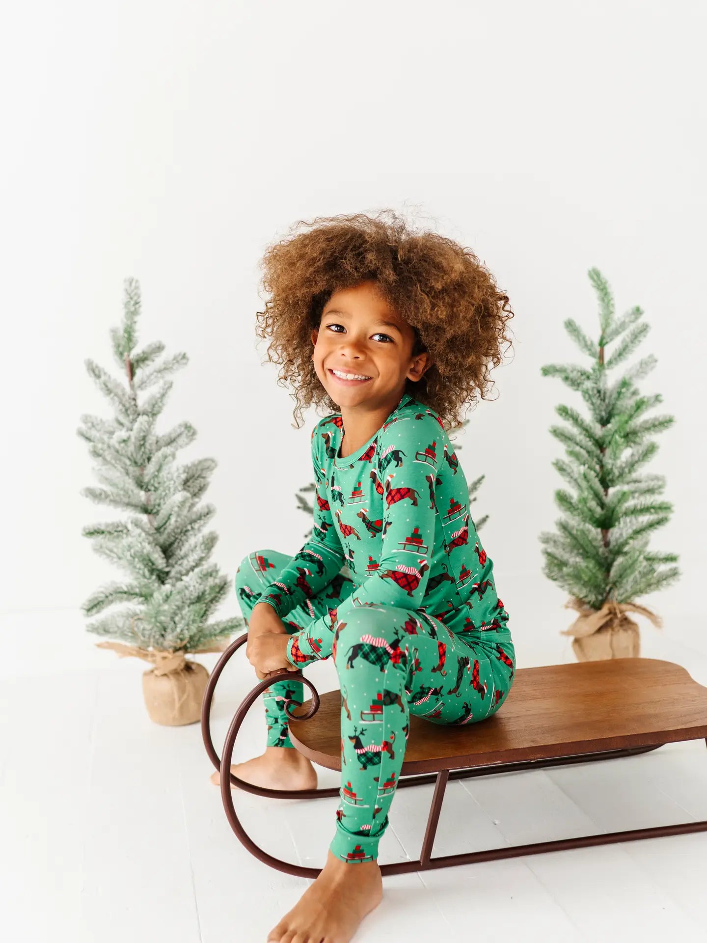 Kids Bamboo Pajamas - Tartan Tails Christmas Pajama 