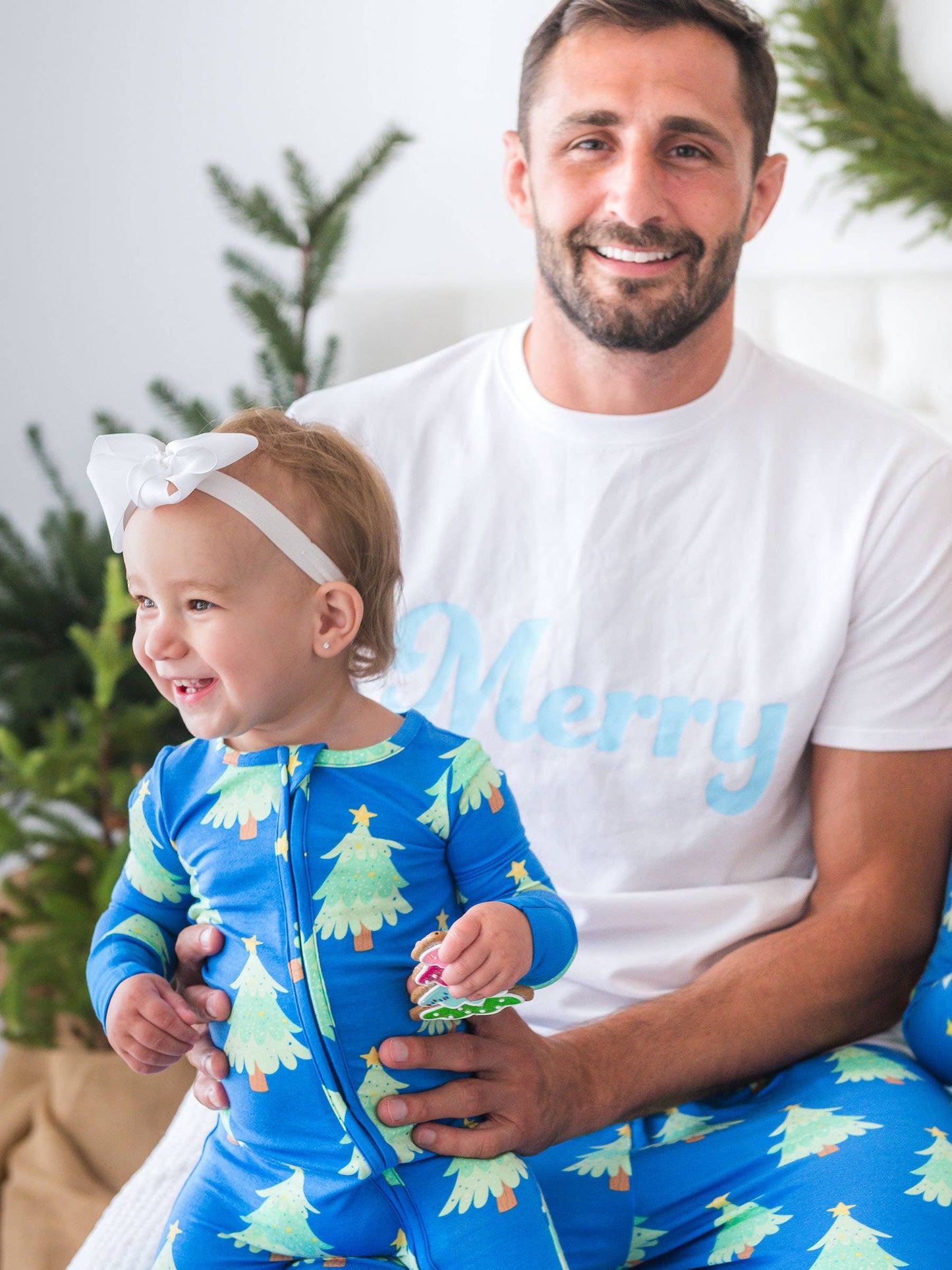 SoftSnooze™ Baby Bamboo Viscose Blue Twinkling Trees Convertible One Piece Footie Pajama