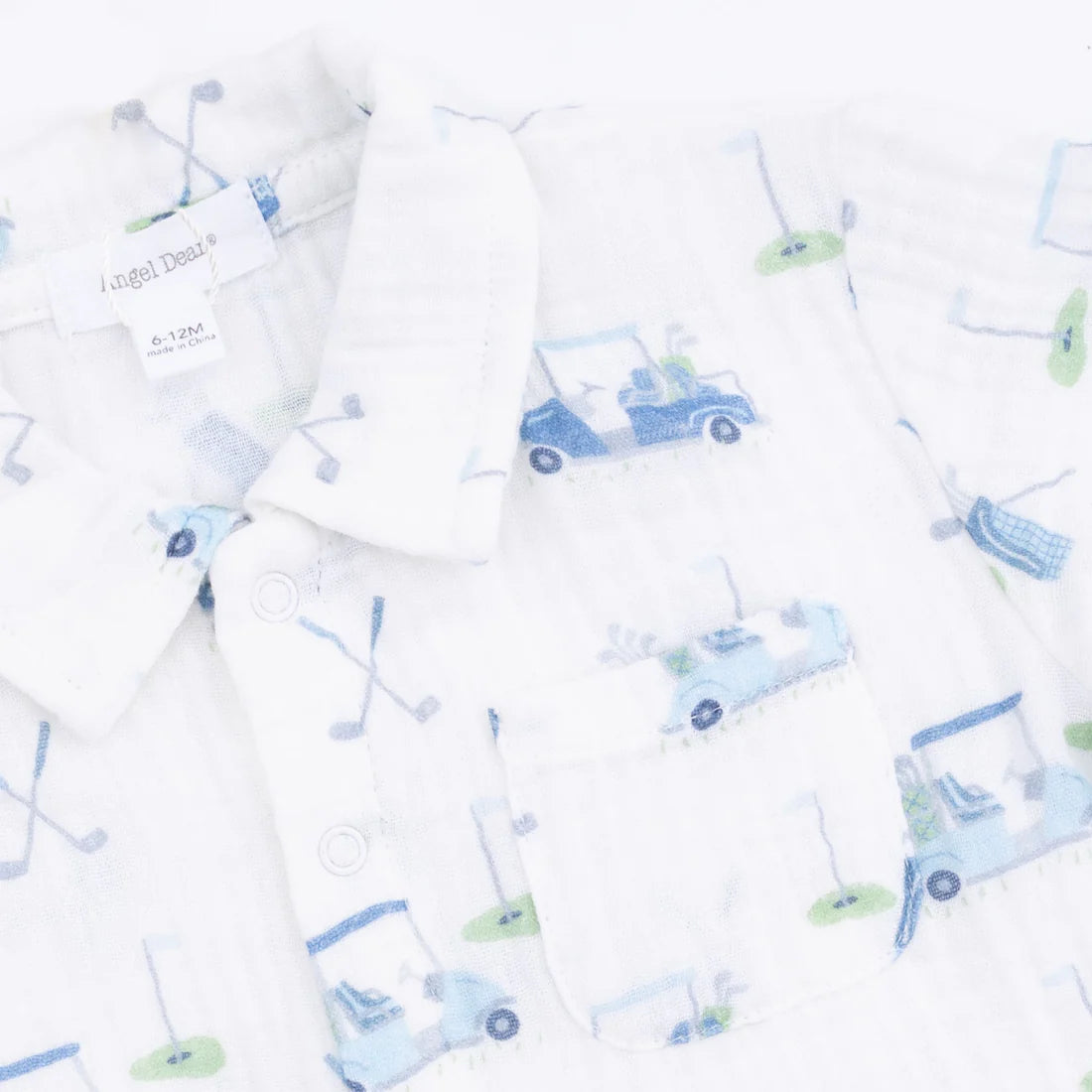 Baby Golf Carts Blue - Polo Button Up with Casual Short