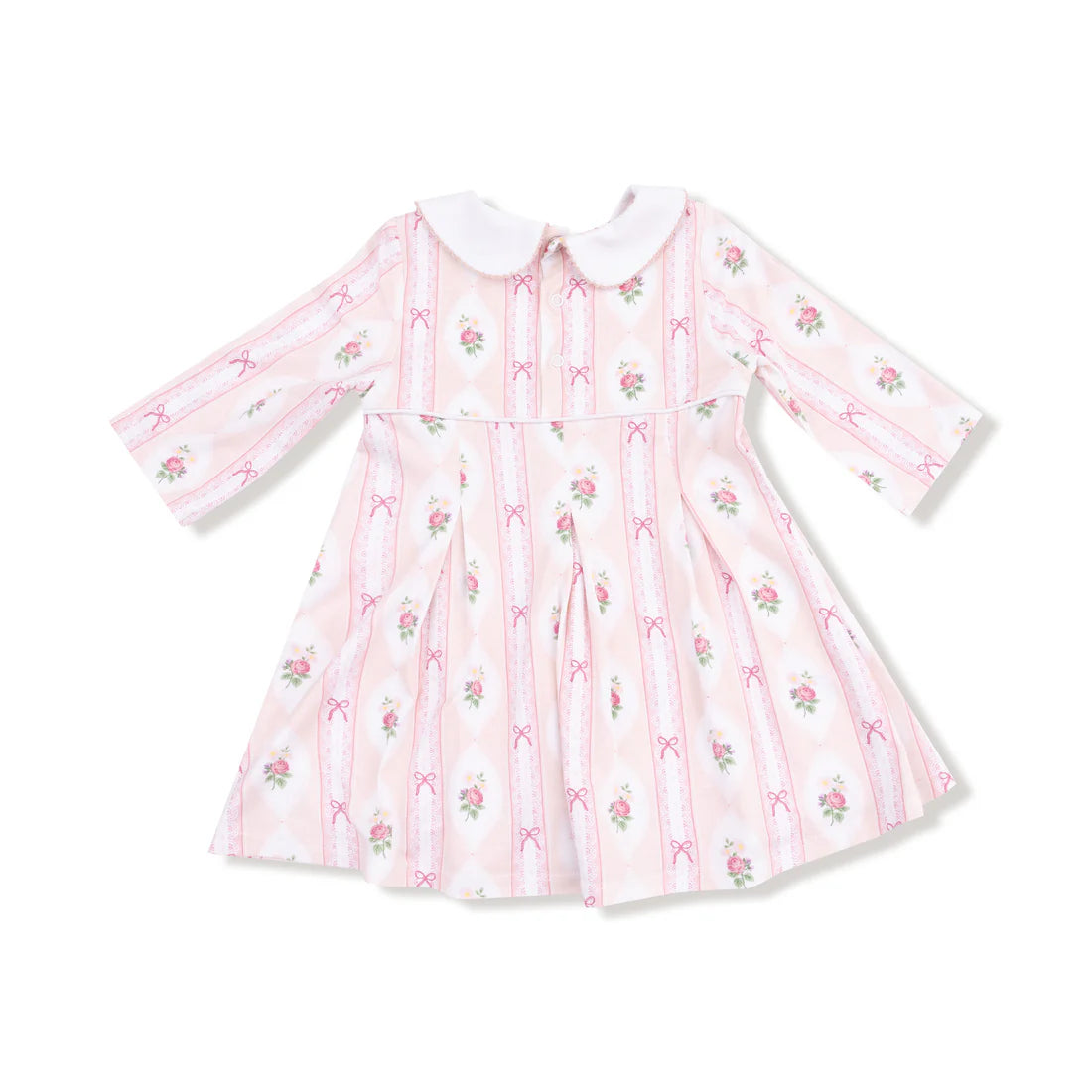 Box Pleat Dress + Peter Pan Collar & Diaper Cover - Ogee Lace Floral