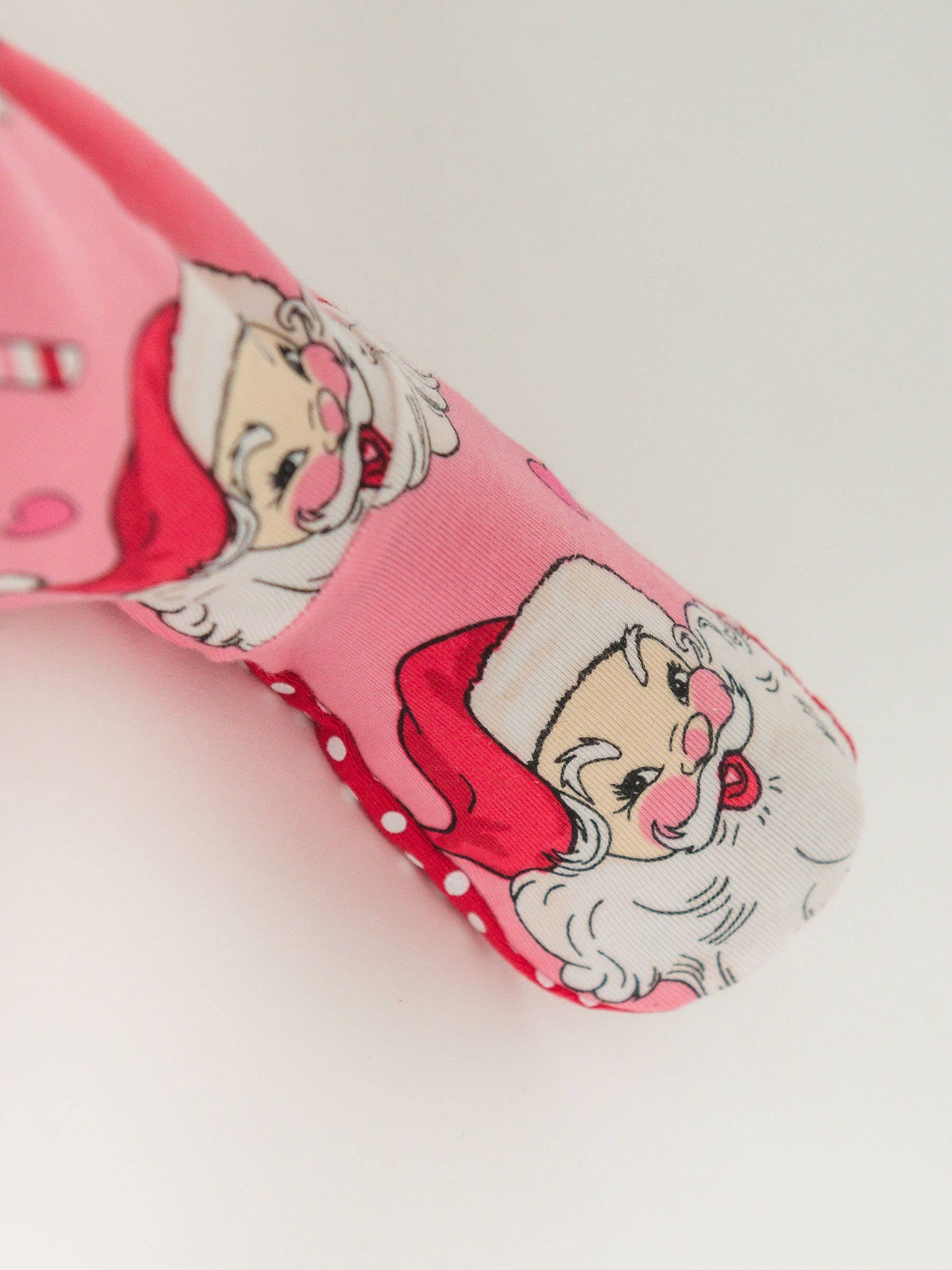 SoftSnooze™ Baby Girls Modal Blend Pink Santa Joy Footed Ruffle One Piece Pajama