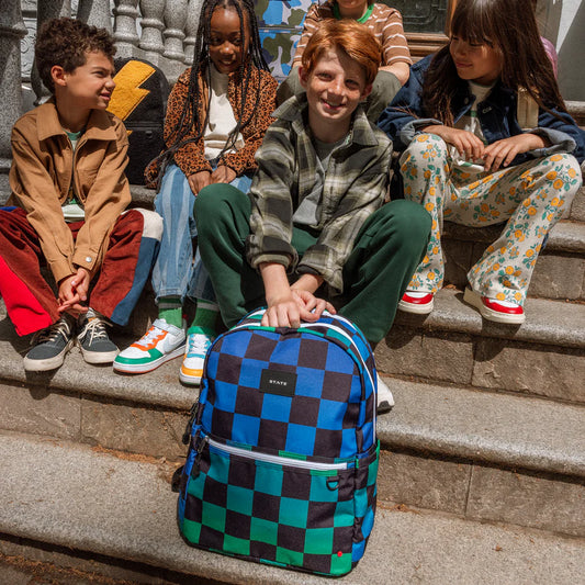 Kane Backpack - Blue Checkerboard