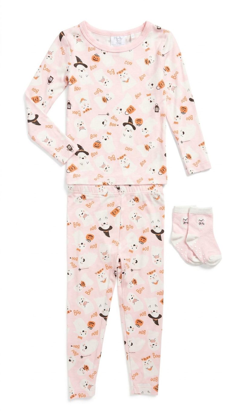 Girly Ghosts Long Sleeve Pajama Set