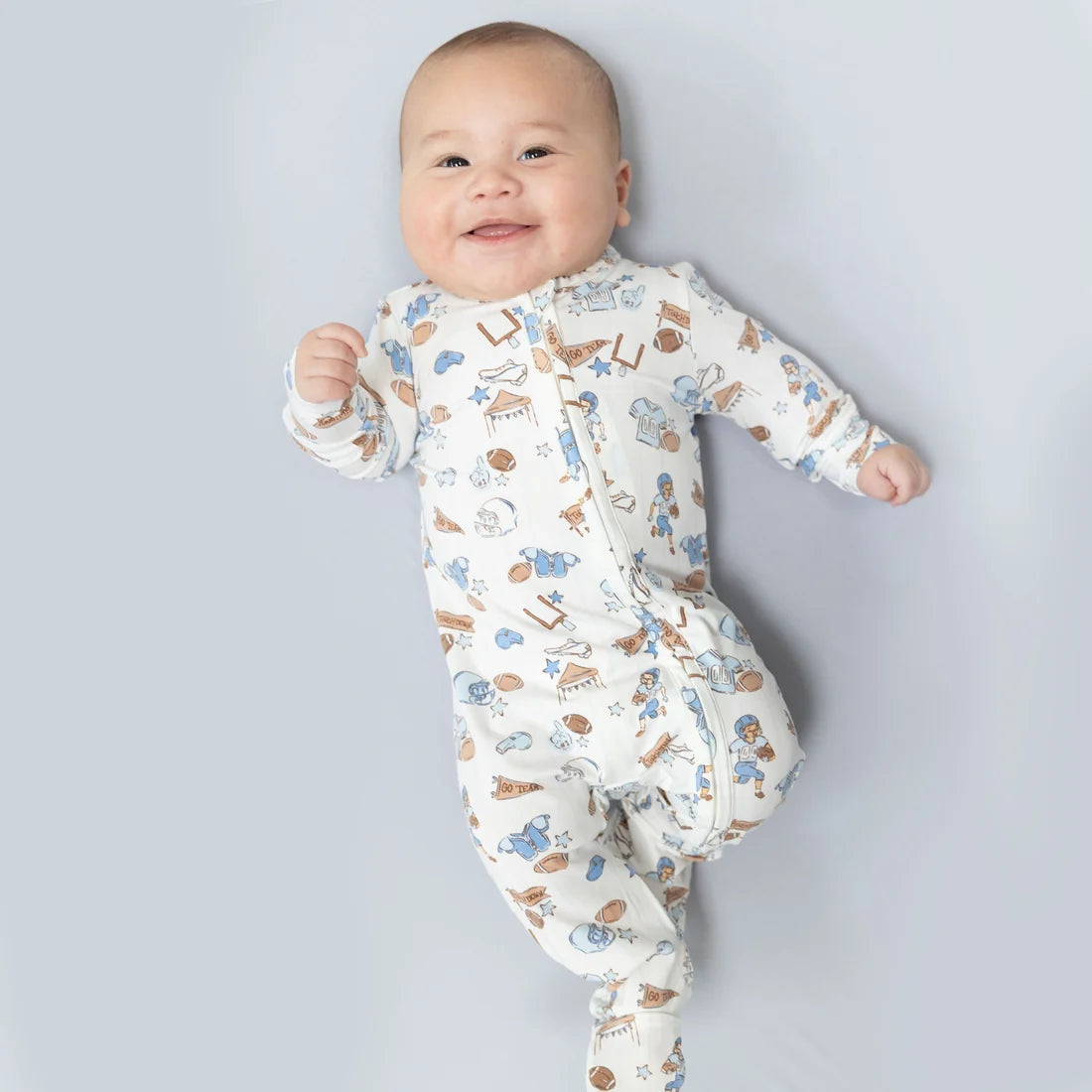 Football Nursery - 2 Way Zipper Footie