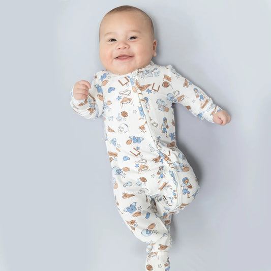Football Nursery - 2 Way Zipper Footie