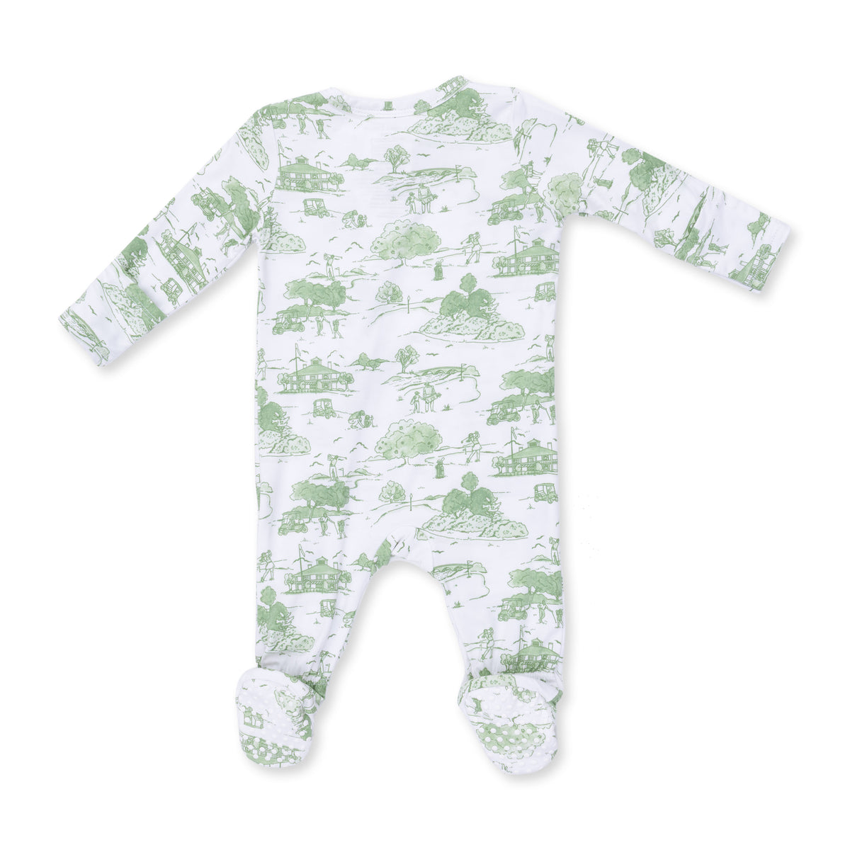 Golf Toile Green - 2 Way Zipper Footie