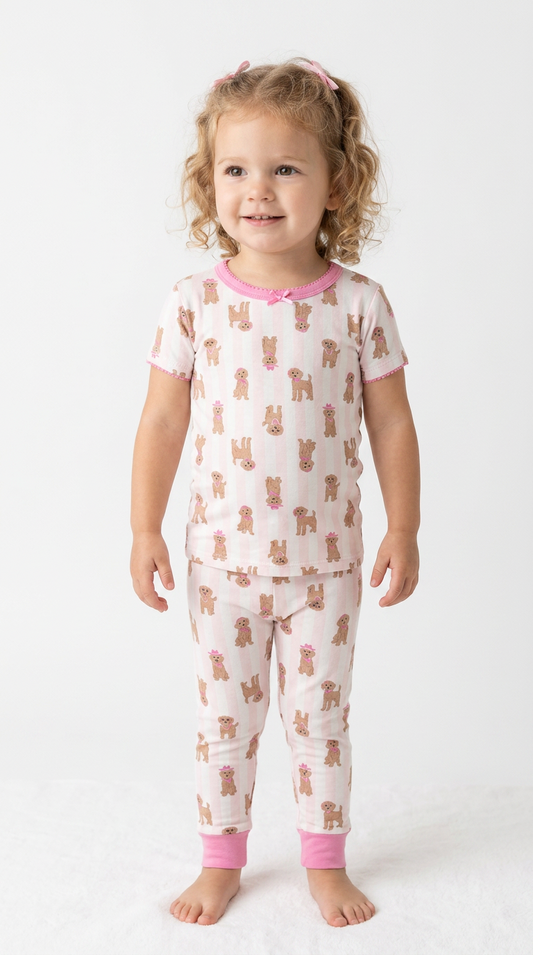Puppy Dogs Cabana Stripe Short Sleeve Bamboo Pajama Set