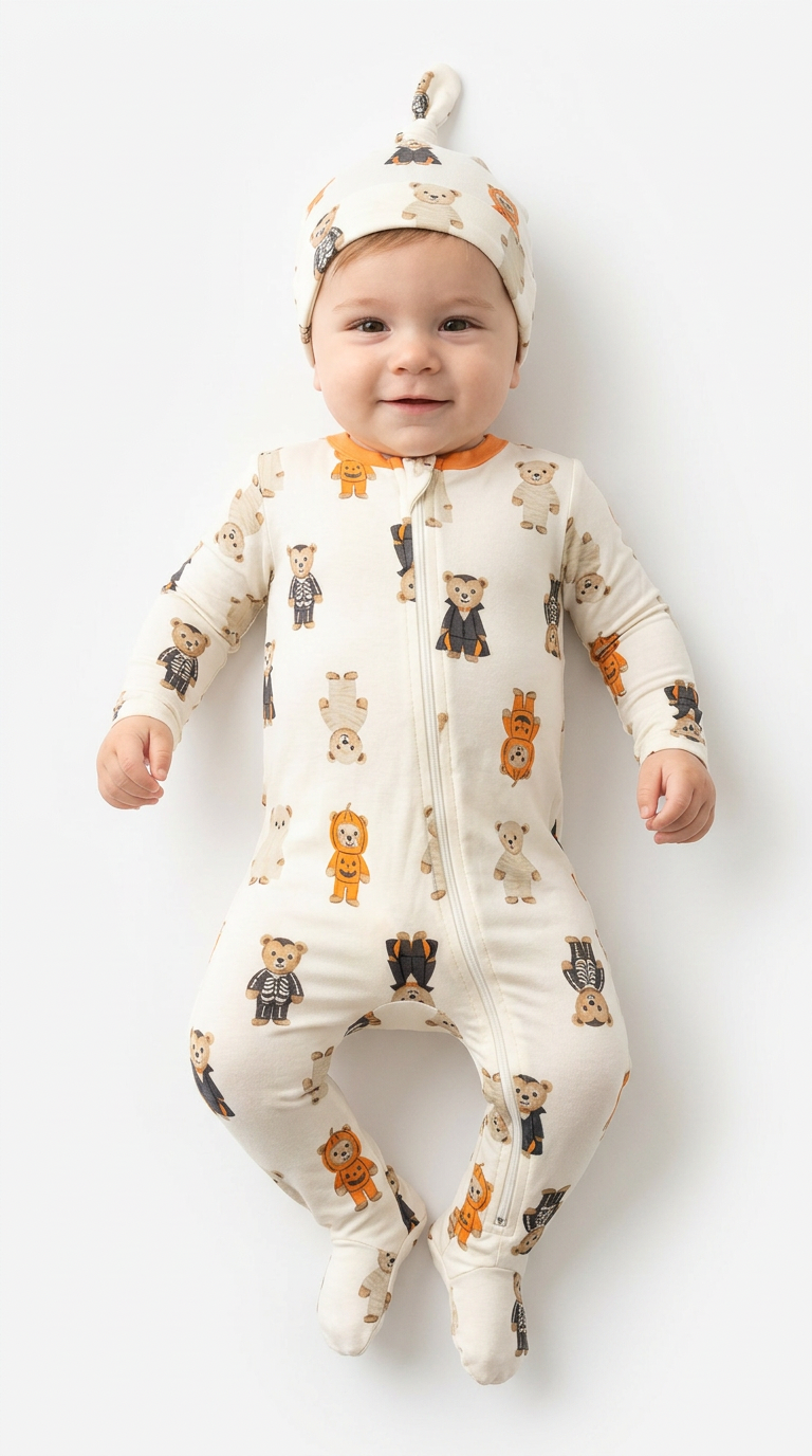 Halloween Costume Bears Bamboo Footie with Hat