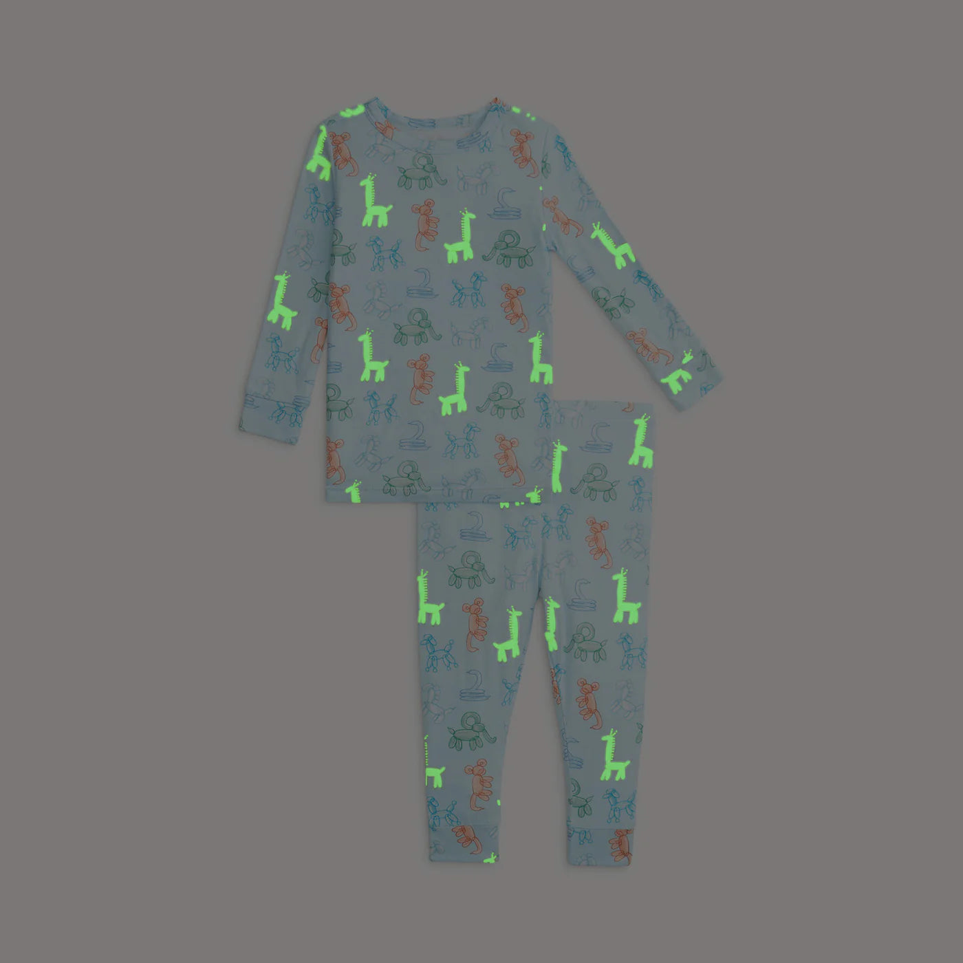 Blue Party Animals Glow in the Dark Modal Magnetic Pajama Set