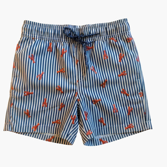 Little Lobster Stripe Swim Trunks