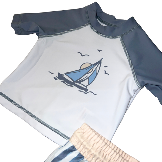 Toddler Boy Sailing Rash Guard Swim Set
