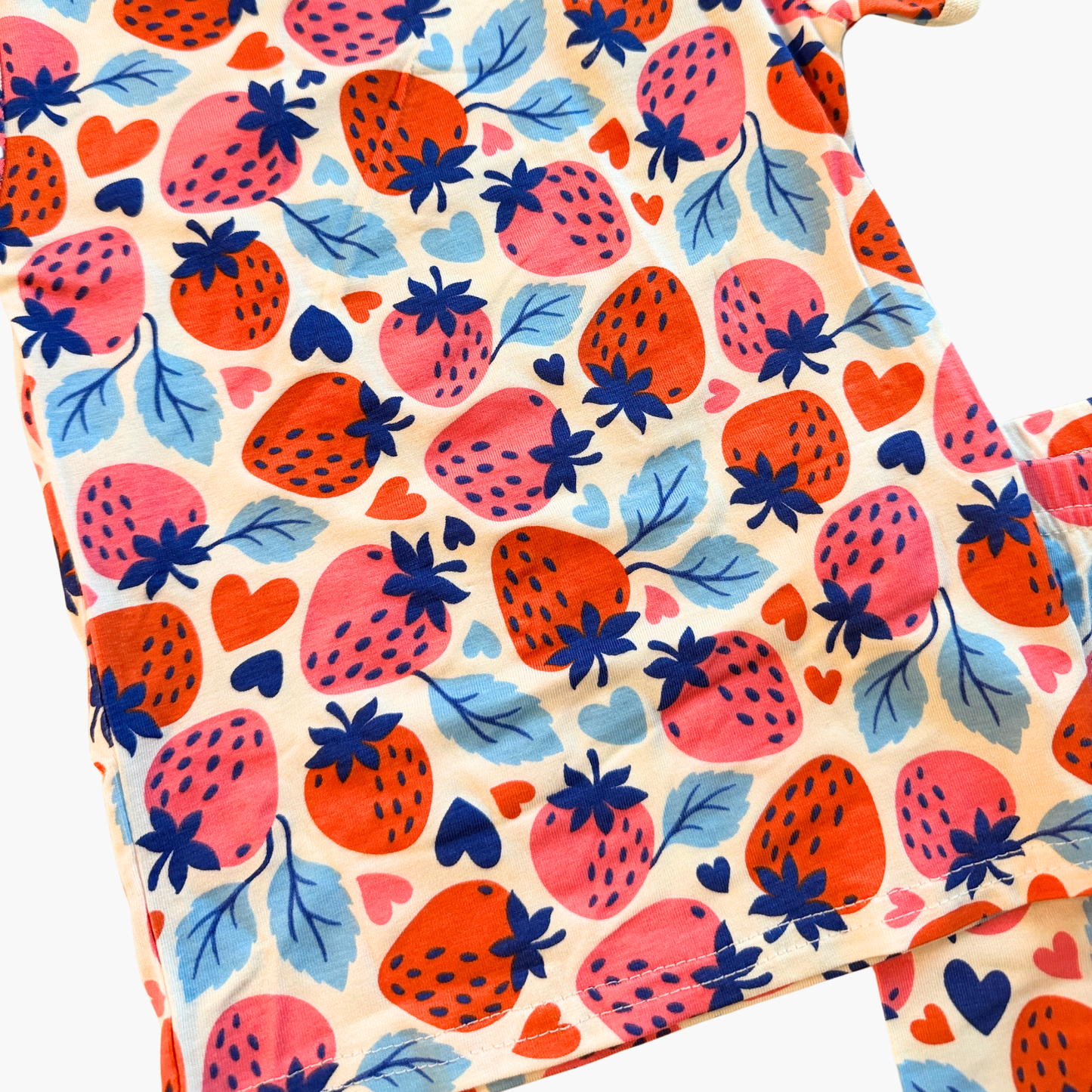 Strawberry Summer Bamboo Short Sleeve Shorts Pajama Set