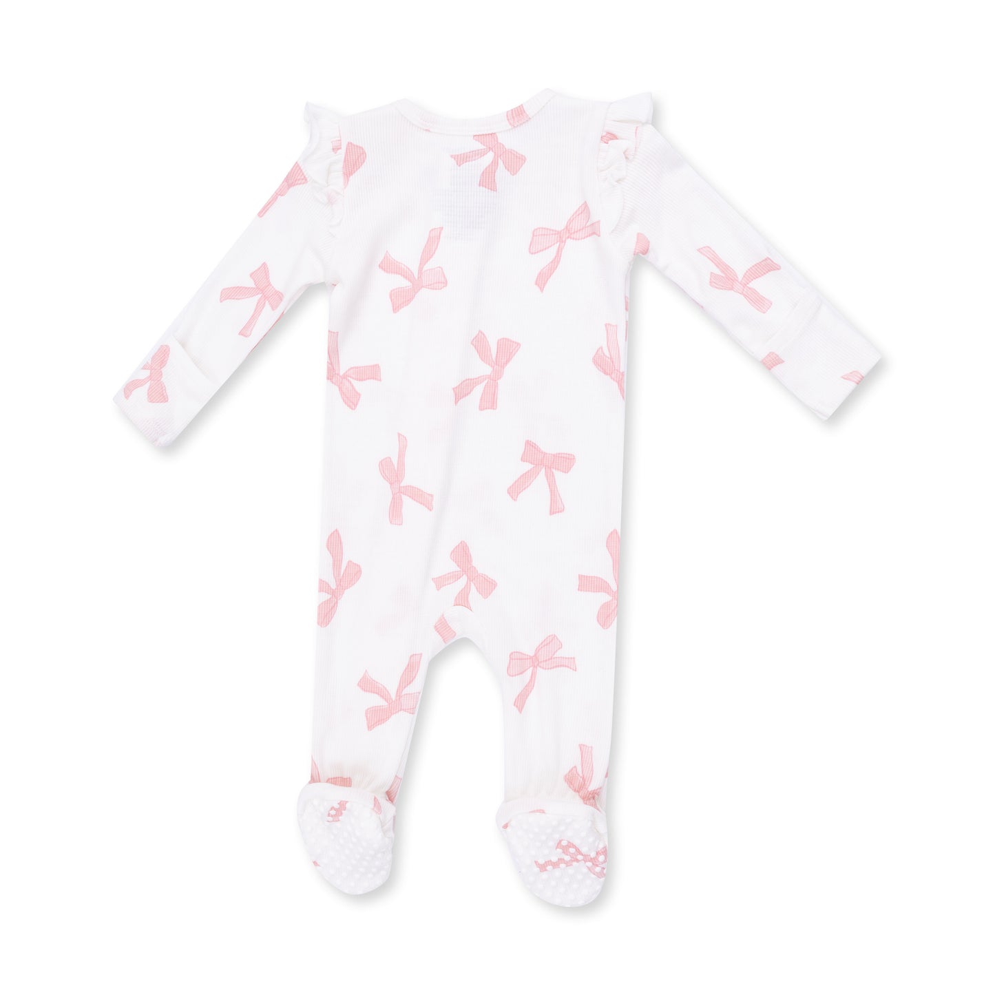Pretty Bows - 2 Way Ruffle Sleeve Zipper Footie