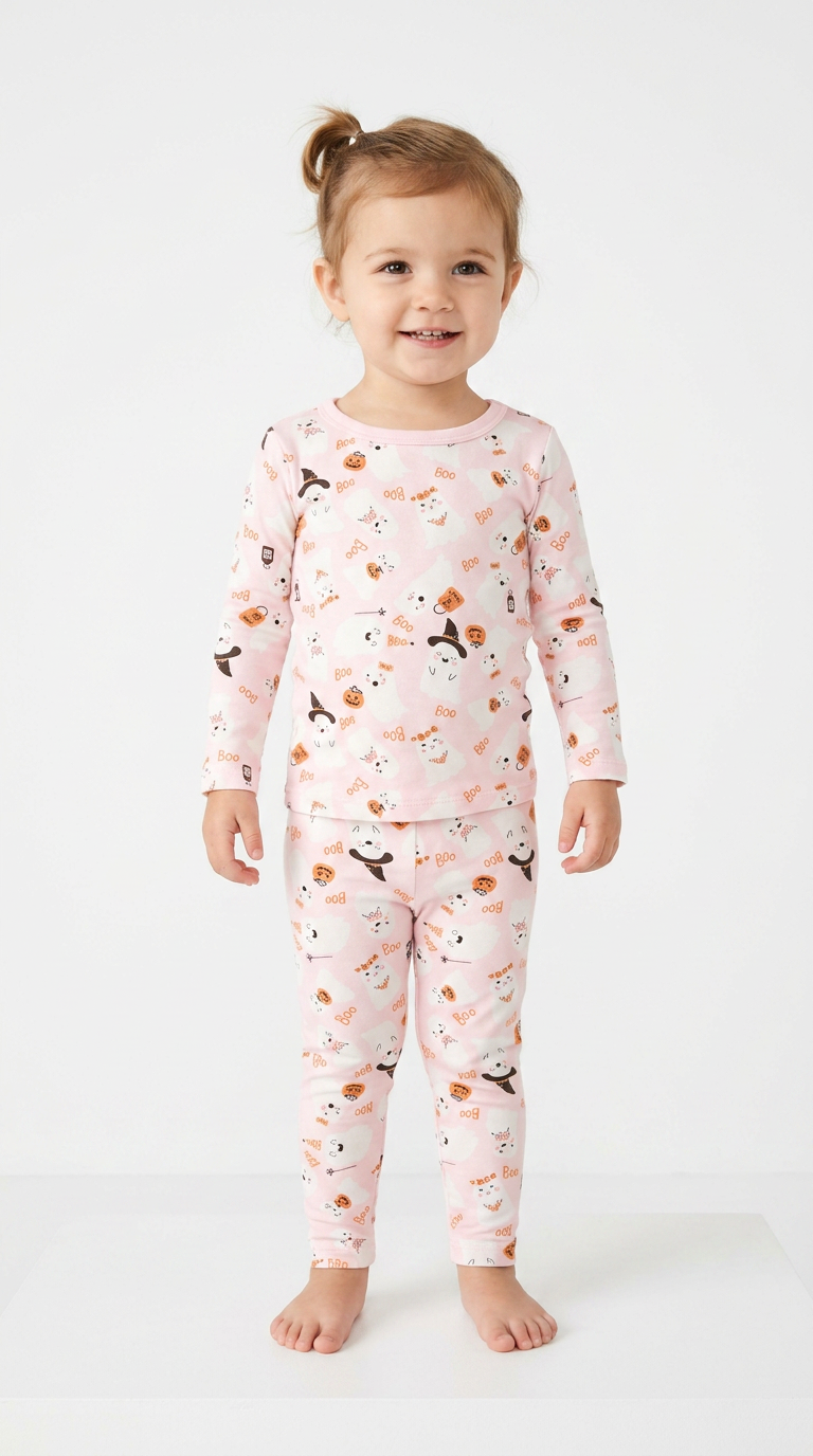 Girly Ghosts Long Sleeve Pajama Set