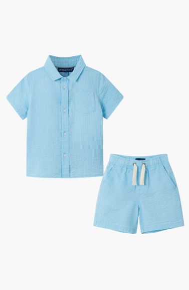Boys Seersucker Set | Bel Air Blue