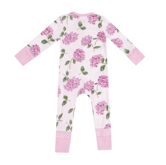 2 Way Zipper Romper - Hydrangeas