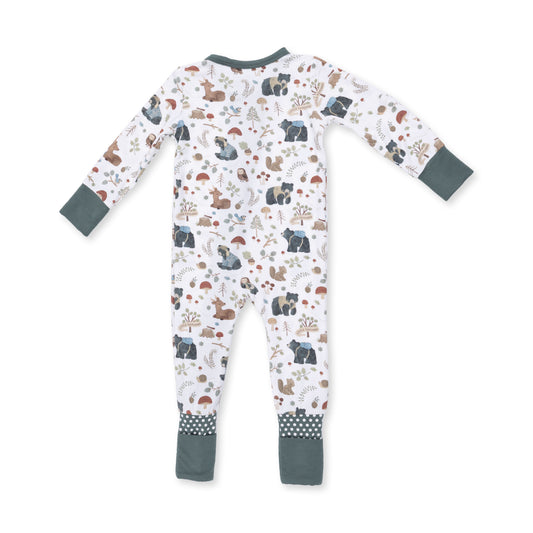Southern Woodland Animals Green - Convertible Romper