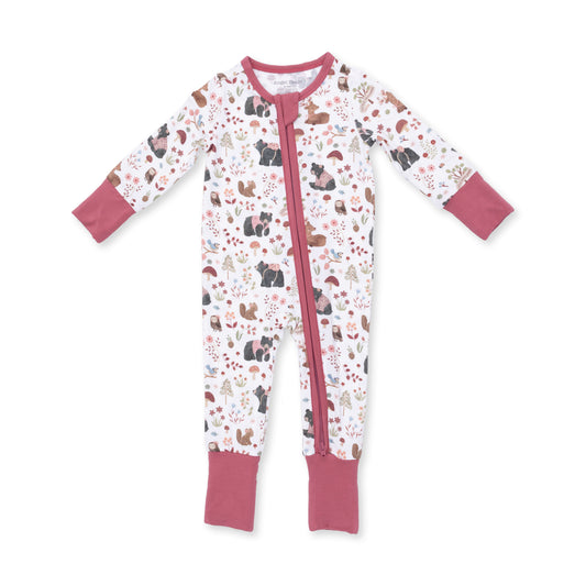 Southern Woodland Animals Pink - Convertible Romper