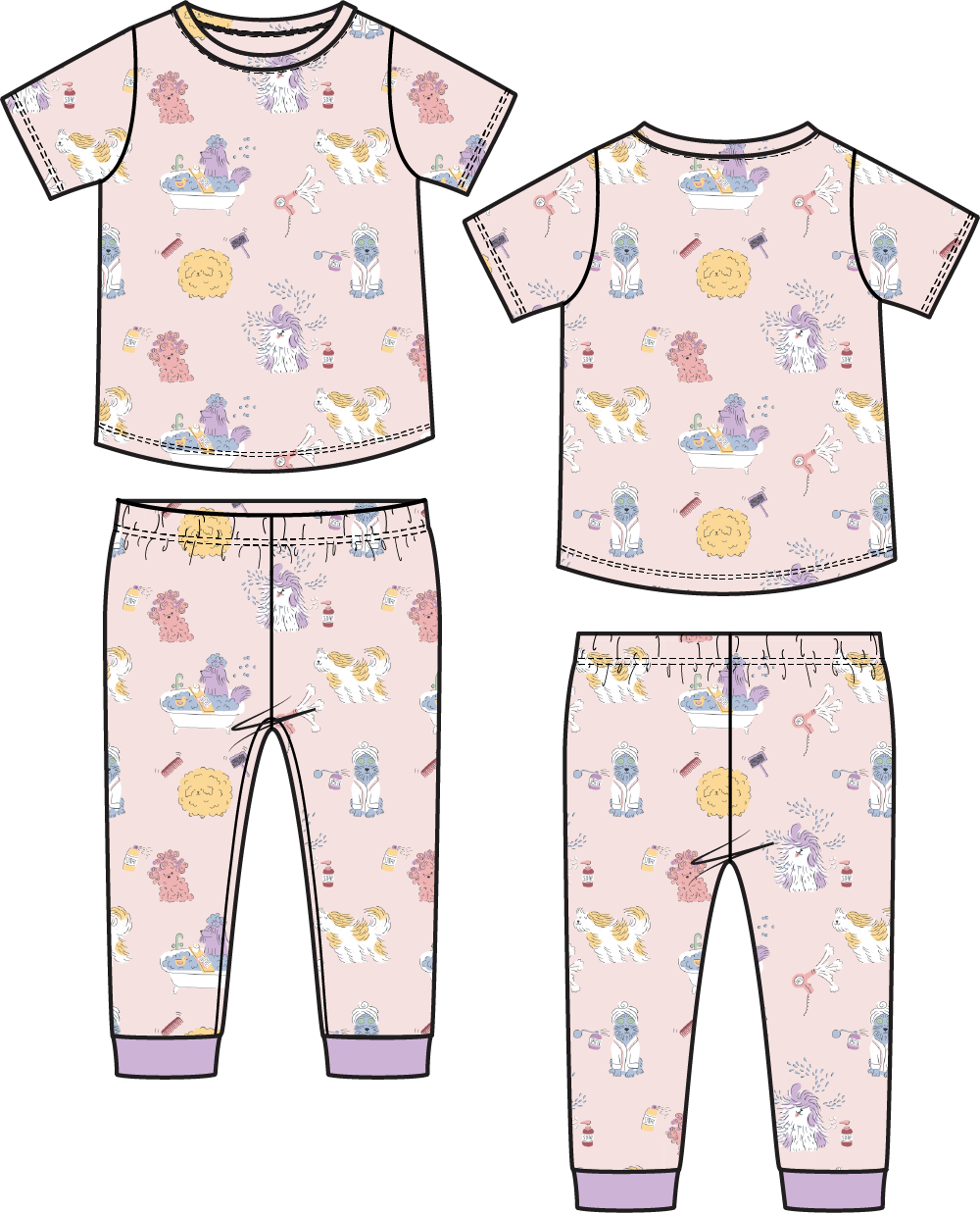 Spa Dogs - Short Sleeve Loungewear Set