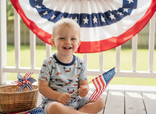 Americana Dogs Shorts Pajama Set