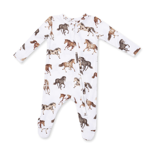 Wild Horses - 2 Way Zipper Footie
