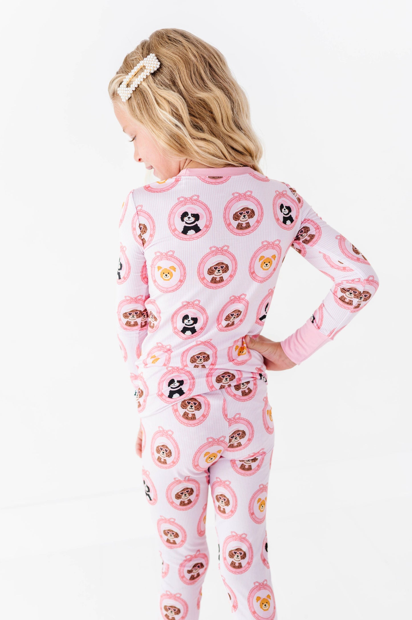 Porthole Pups Kids Pajamas - Pink