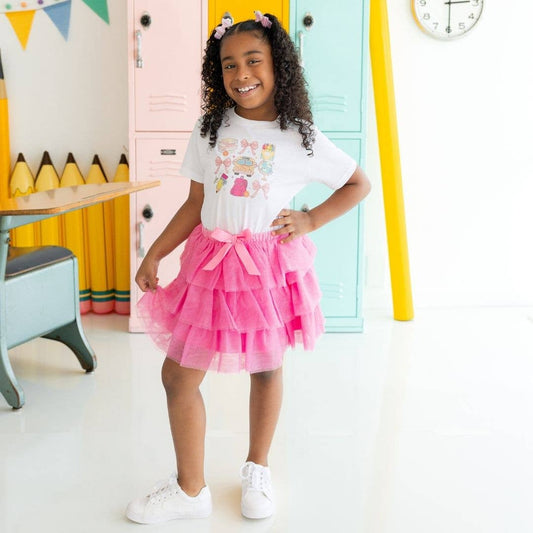 Coquette School Doodle Short Sleeve T-Shirt - Girls Clothes