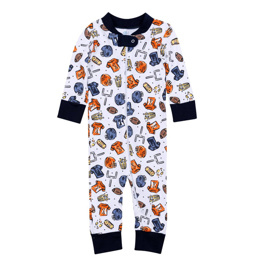 Future Draft Picks Zip Pajamas - Navy Orange