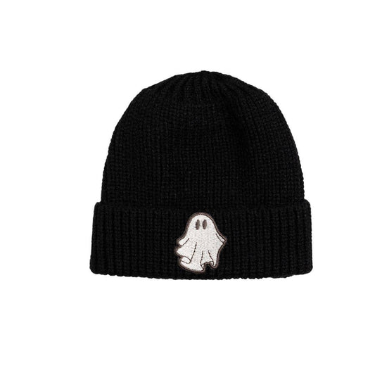 Ghost Patch Halloween Beanie - Black - Fall 2025