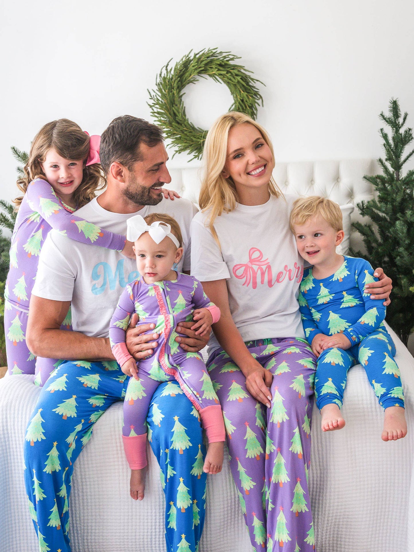 SoftSnooze™ Kids Bamboo Viscose Blue Twinkling Trees Long Sleeve Pajama Set