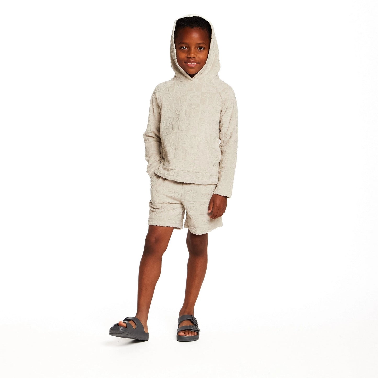 Boys Beige Terry Cover-Up Set | Beach Icons