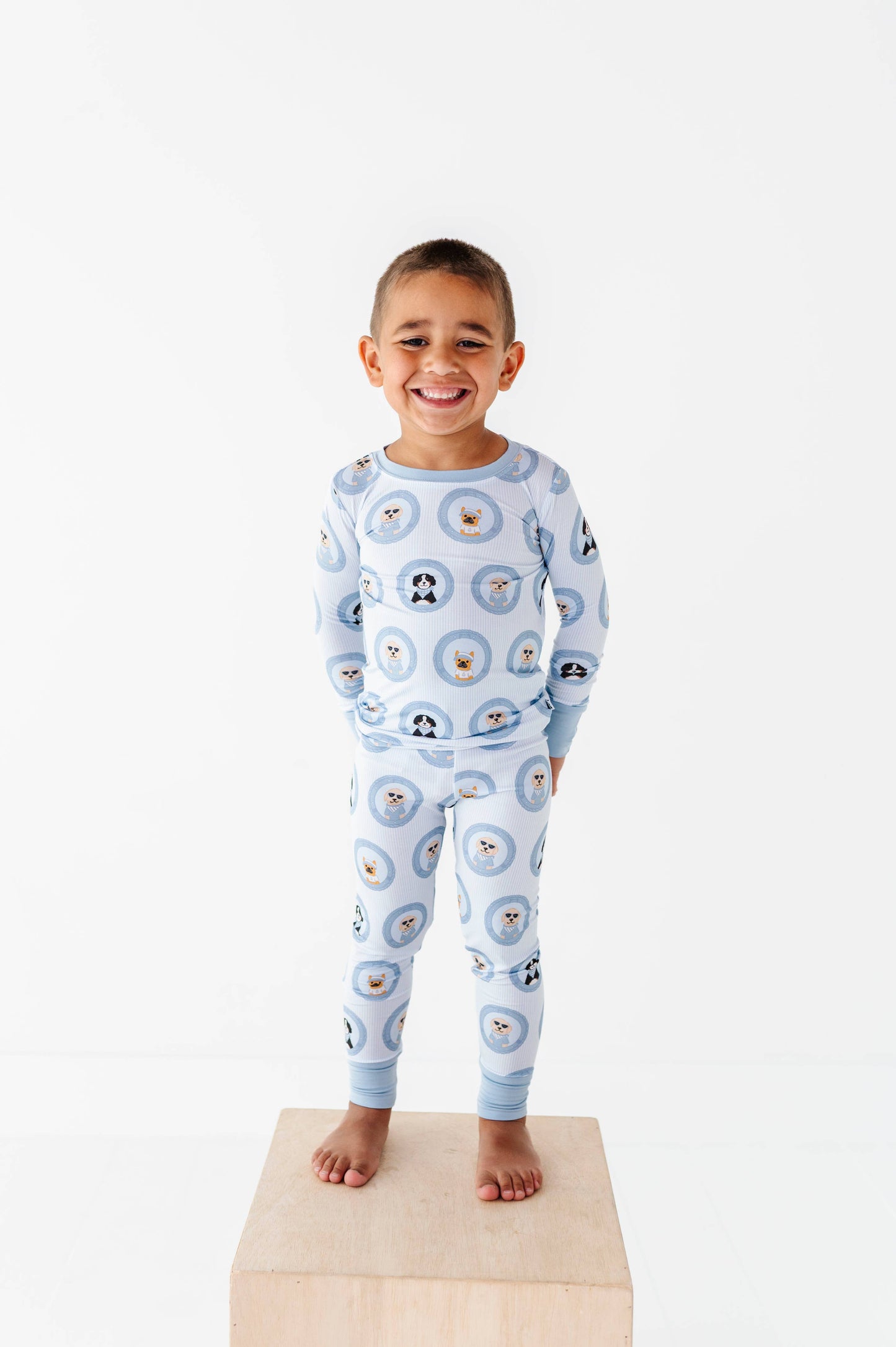 Porthole Pups Kids Pajamas - Blue