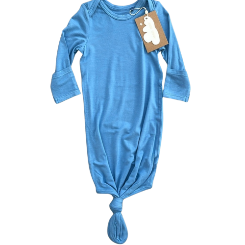 Blue Lichen Bamboo Knot Baby Gown