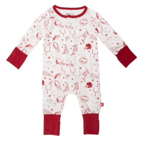 Game Day Football White Red Modal Convertible Coverall