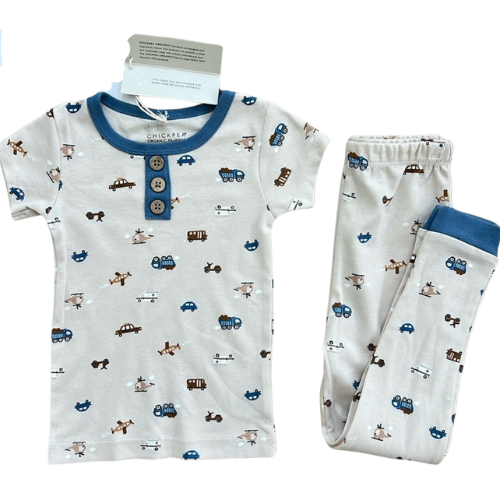 Vehicles Henley Short Sleeve Pajama Set