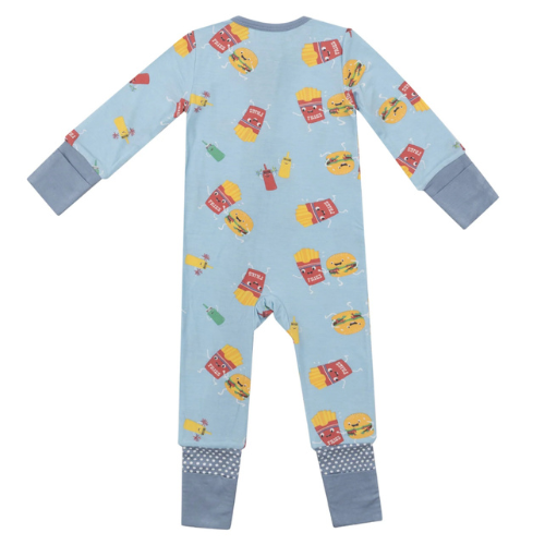 2 Way Zipper Bamboo Fast Food Romper